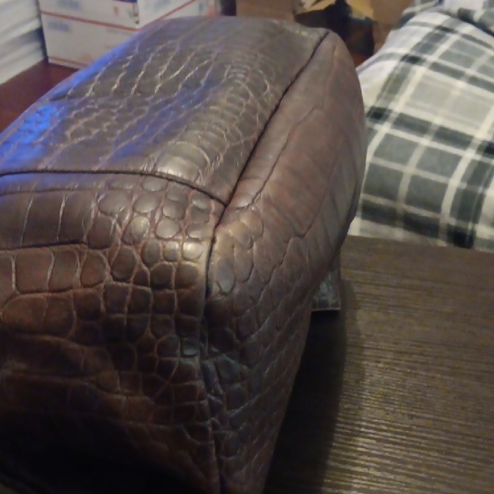 Furla Brown Crocodile-Embossed Women's Bag EUC - Picture 10 of 13